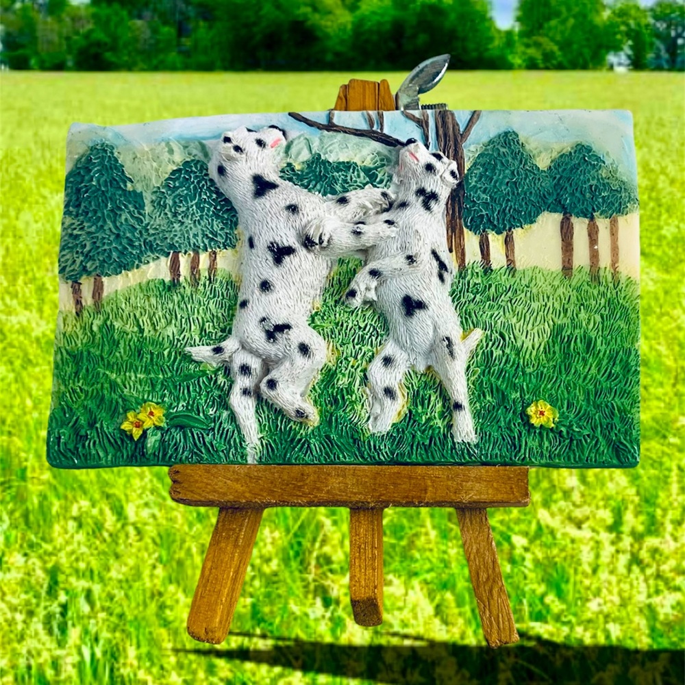 Vintage Kami Beatiful World of Dogs Mini Resin Potraits. Hand Painted & Sculpt!